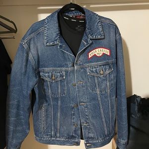 GUCCI FLOCKED BACK DENIM JACKET DENIM